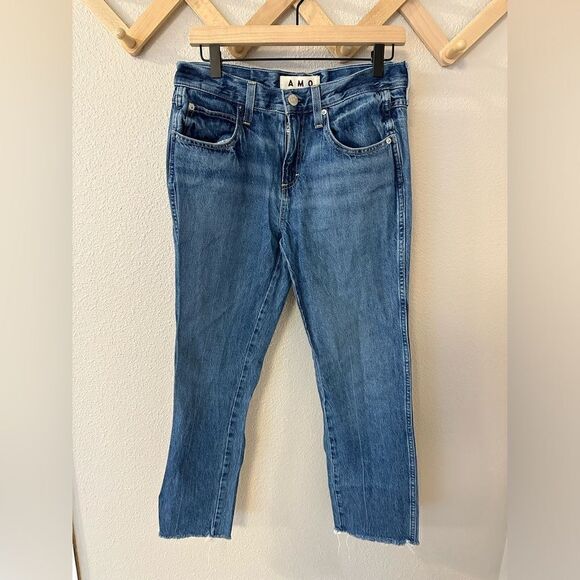 AMO Women's Harriet Mid Rise In apple pie cotton Jeans Sz 28 - Picture 2 of 8